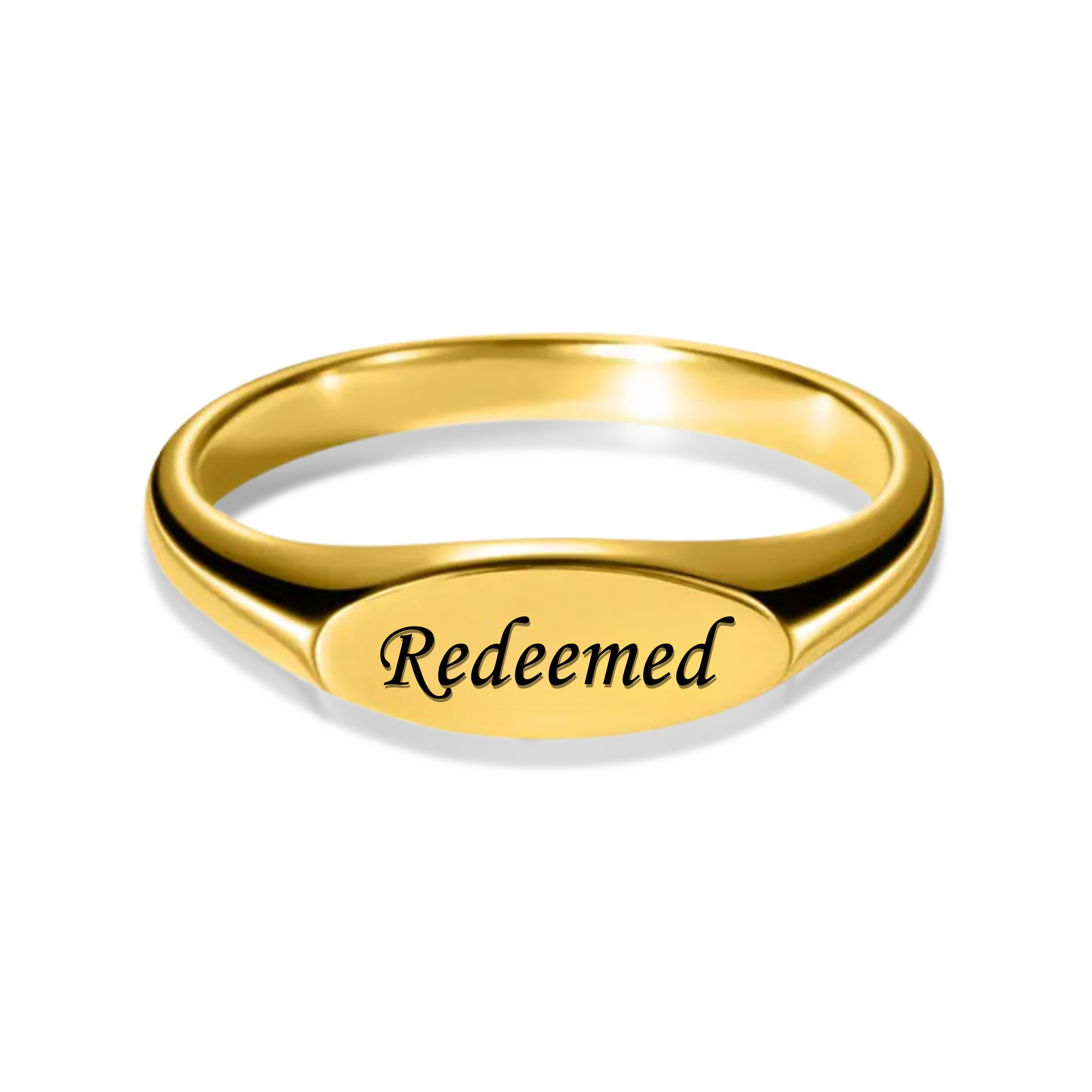 Custom Redeemed Signet Ring - Personalized Gold, Silver & Rose Gold Signet Rings for Men & Women | Made to Order Ships in 2-3 Weeks | Perfect for Weddings, Engagements & Special Gifts
