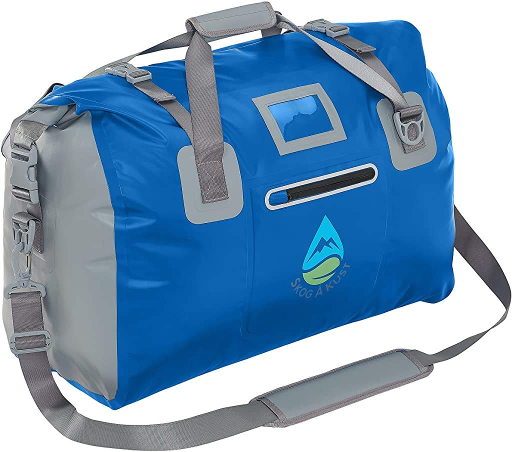 Skog Å Kust Heavy Duty Waterproof Duffel Bag - 90L Navy Blue Sports & Travel Gear Duffle - Perfect for Camping, Gym, Beach Trips & Outdoor Adventures