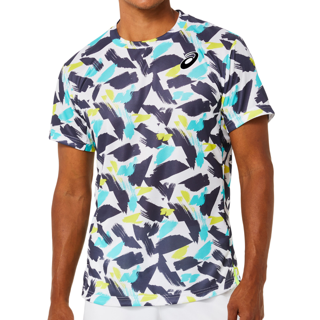 ASICS Men's Match Graphic Short Sleeve T-Shirt 2022 - Brilliant White - Athletic Performance & Casual Wear for Running, Gym, and Everyday Comfort