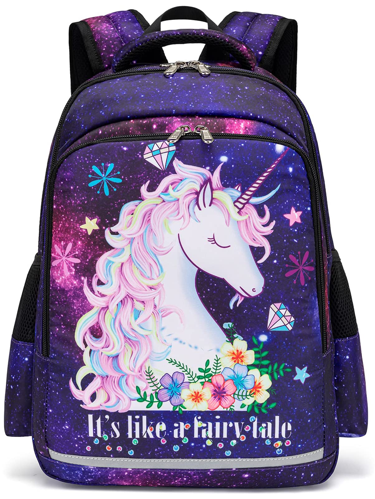 BTOOP Kids Backpack for Girls - Durable Preschool & Kindergarten School Bag with Adjustable Chest Strap, Lightweight Bookbag for Toddlers (Purple Galaxy) - Perfect for School, Travel & Daily Use