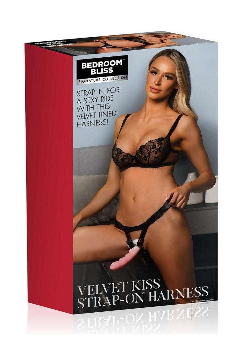Premium Black Velvet Strap-On Harness for Women - Comfortable & Adjustable for Bedroom Pleasure & Intimate Moments