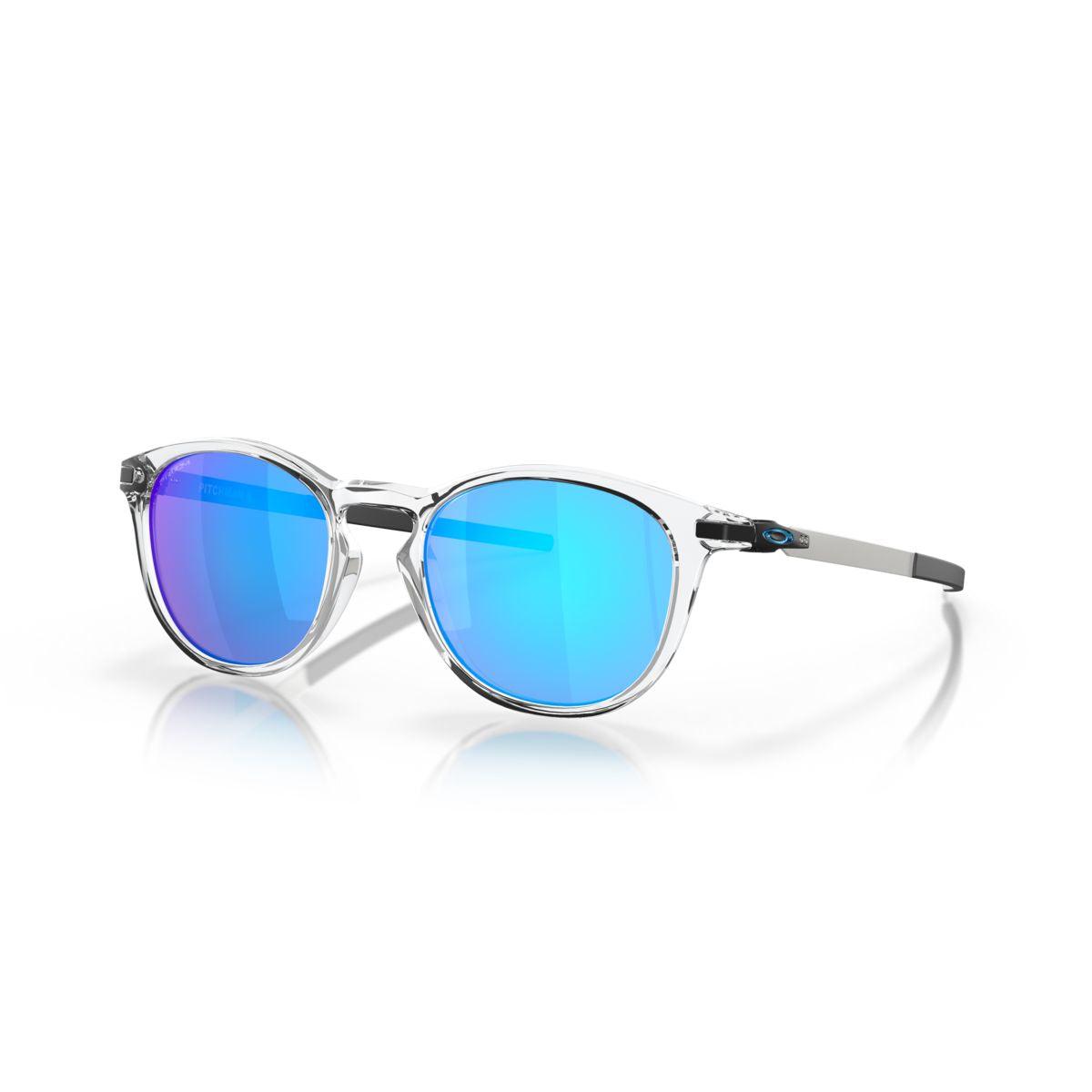 Oakley Pitchman R Sunglasses - Polished Clear Frame with Prizm Sapphire Lenses (Model 0OO9439 943904) for Men - UV Protection, Sport & Outdoor Activities