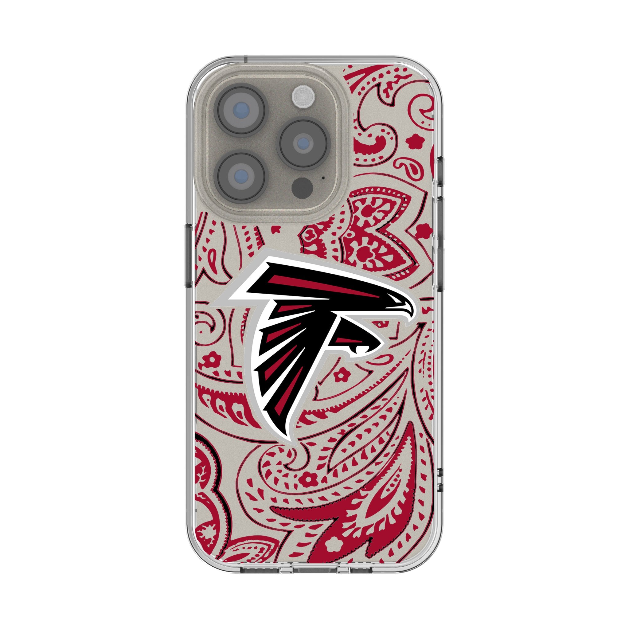 Atlanta Falcons Paisley Clear Phone Case for Apple iPhone 14/13/12/11 Pro Max - Stylish Protective Cover for Falcons Fans | Perfect for Game Day & Everyday Use