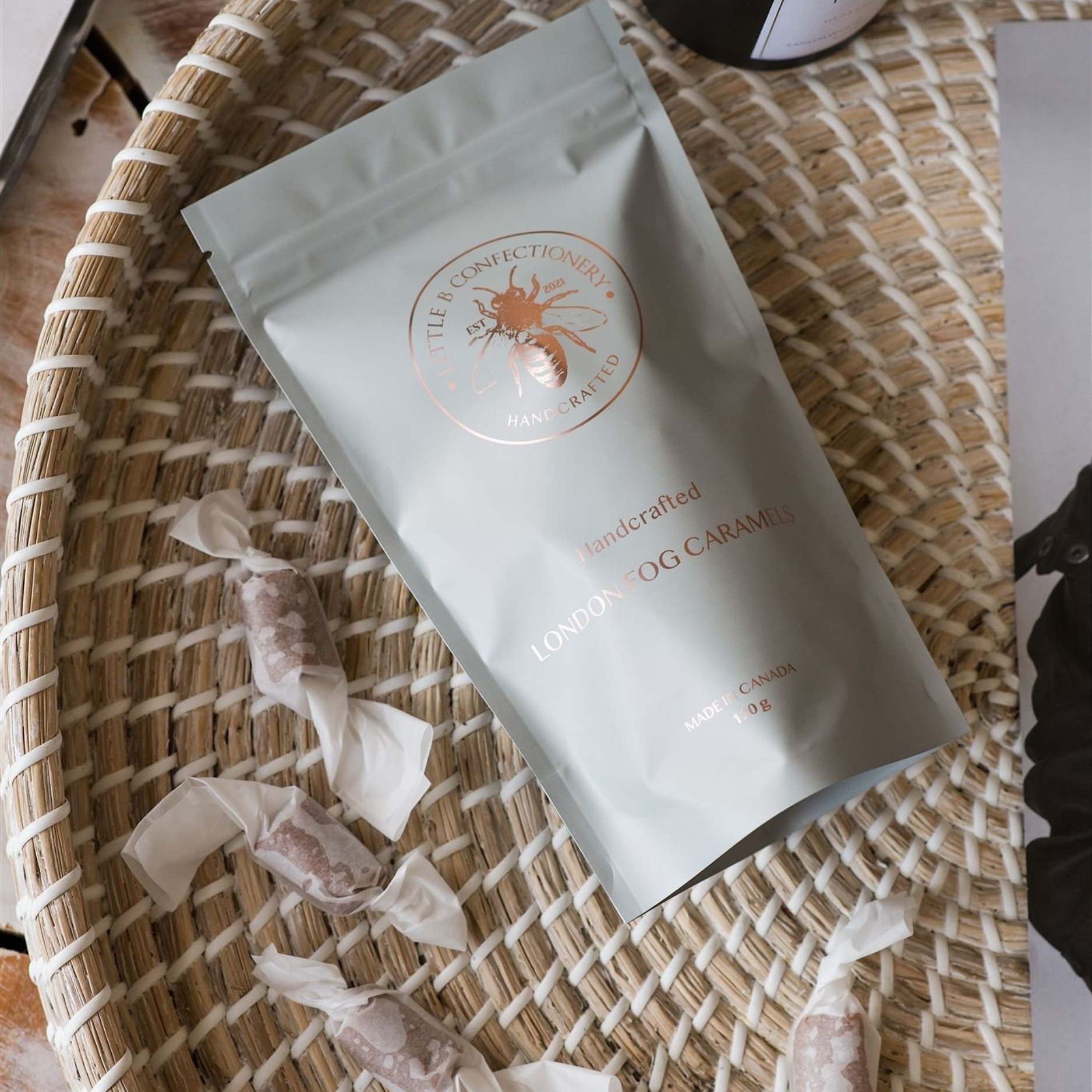 LITTLE B CONFECTIONERY London Fog Caramels - Premium British Tea-Infused Candies for Gifting, Parties & Afternoon Tea