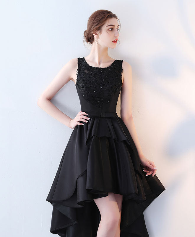 Elegant Black Lace High-Low Prom Dress for Women - Sexy Evening Gown for Homecoming, Party & Special Occasions