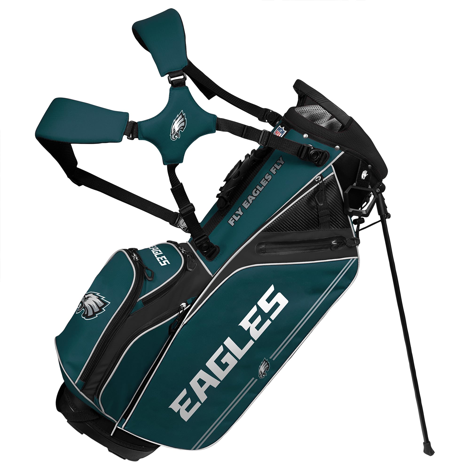 WinCraft NFL Caddie Carry Hybrid Golf Bag - Lightweight Durable Golf Stand Bag with Team Logo - Perfect for Football Fans & Golfers on the Course
