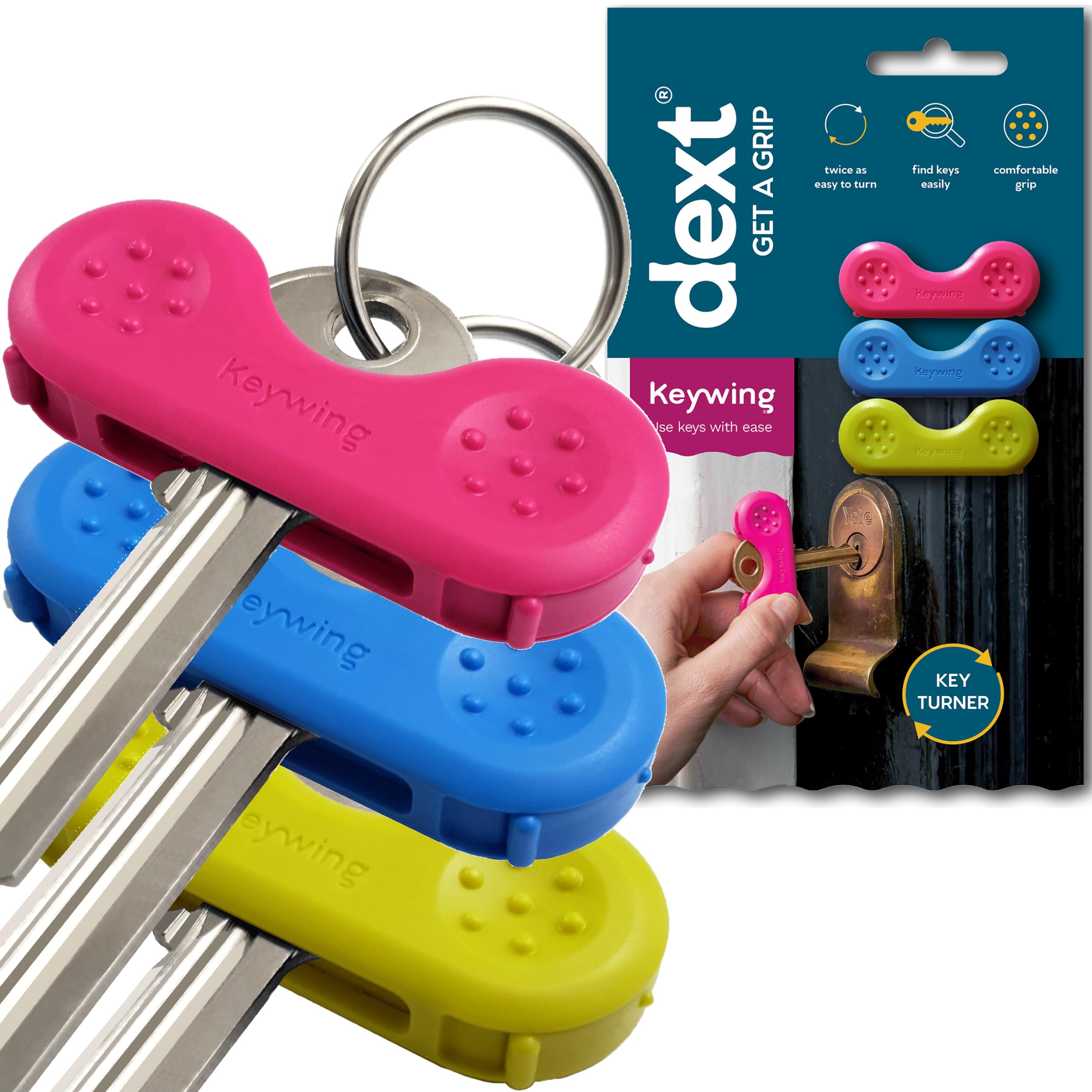 Keywing Key Turner Aid - Best Key Extender for Arthritis & Hand Mobility - Essential Daily Living Gadgets for Seniors & Rheumatoid Arthritis Patients - Perfect for Opening Jars, Turning Keys & Everyday Tasks