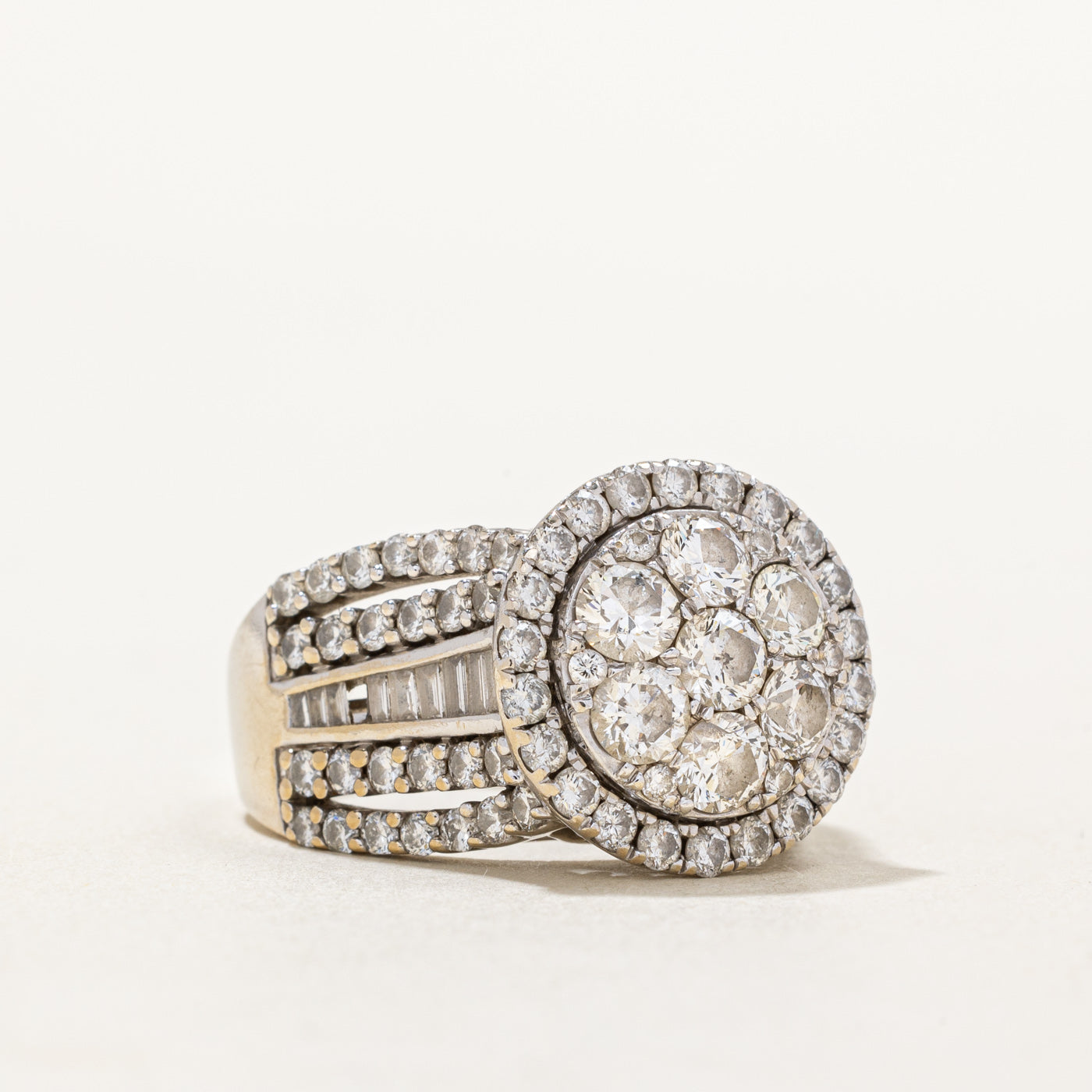 4.02ctw Diamond Cluster Ring for Women - Size 8.5 Wedding, Engagement & Anniversary Jewelry Gift