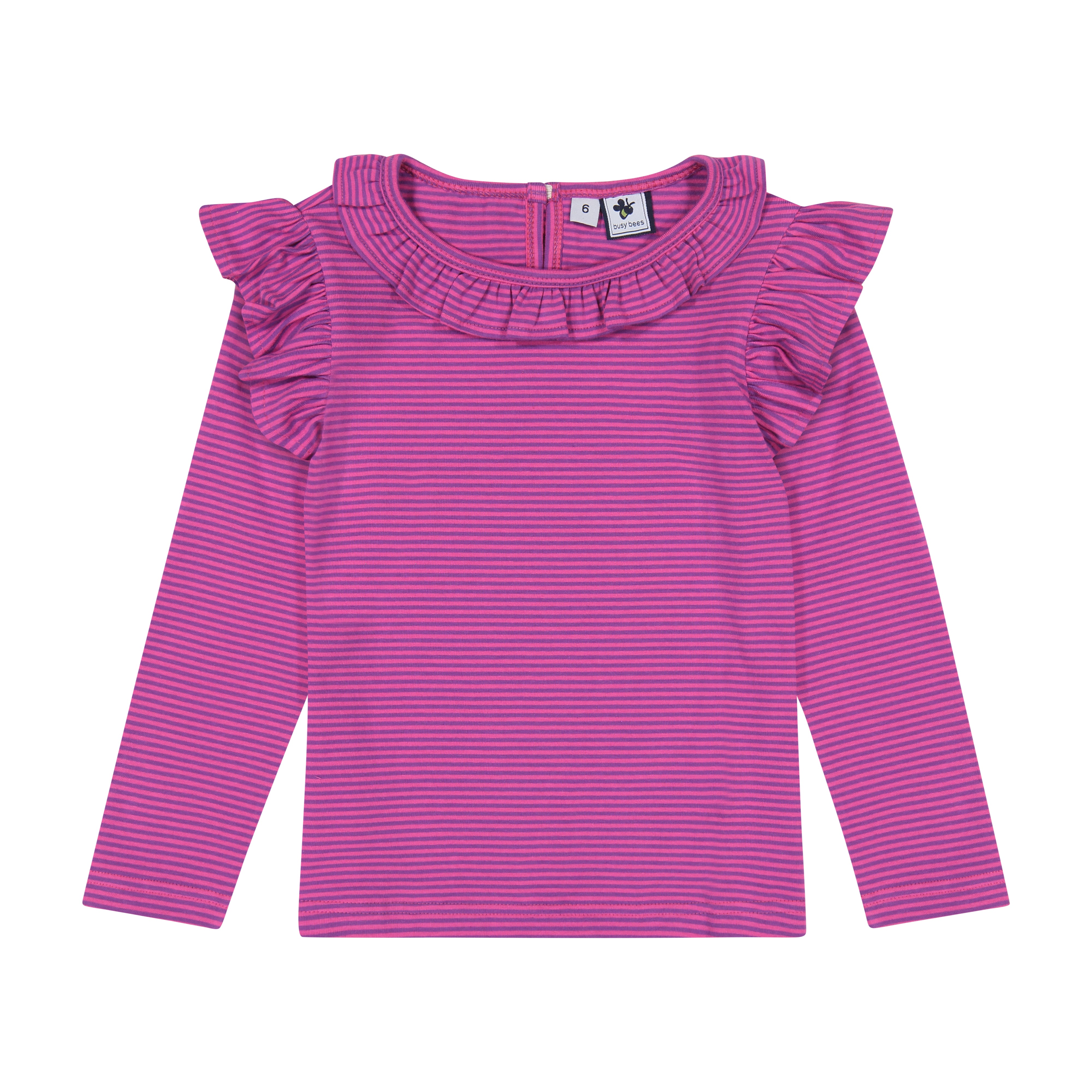 Luna Girls Ruffle Top - Pink & Purple Striped Blouse for Toddler Girls | Cute Casual Wear for Playdates, Parties & Photo Shoots