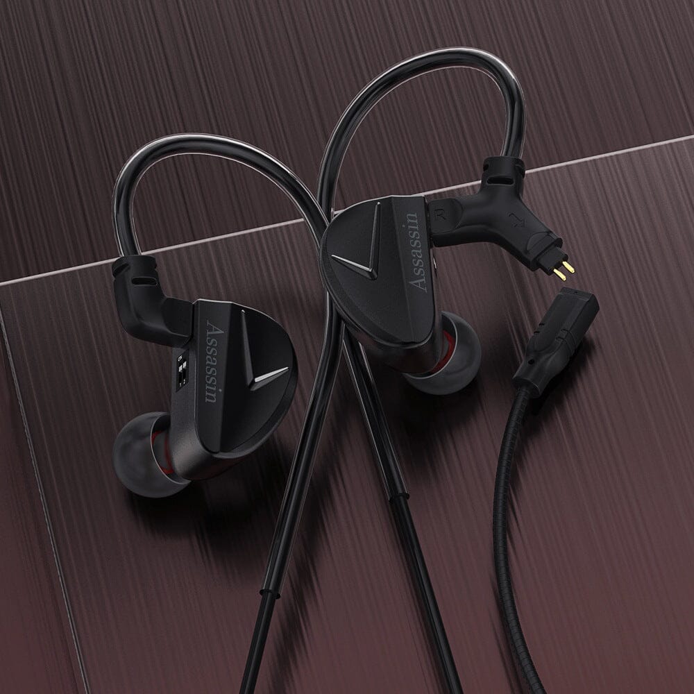 CVJ Assassin 10mm Dynamic Driver + Balanced Armature Hybrid Gaming IEMs with Vibration Driver - Professional Esports Earphones for FPS, MOBA & Battle Royale Games