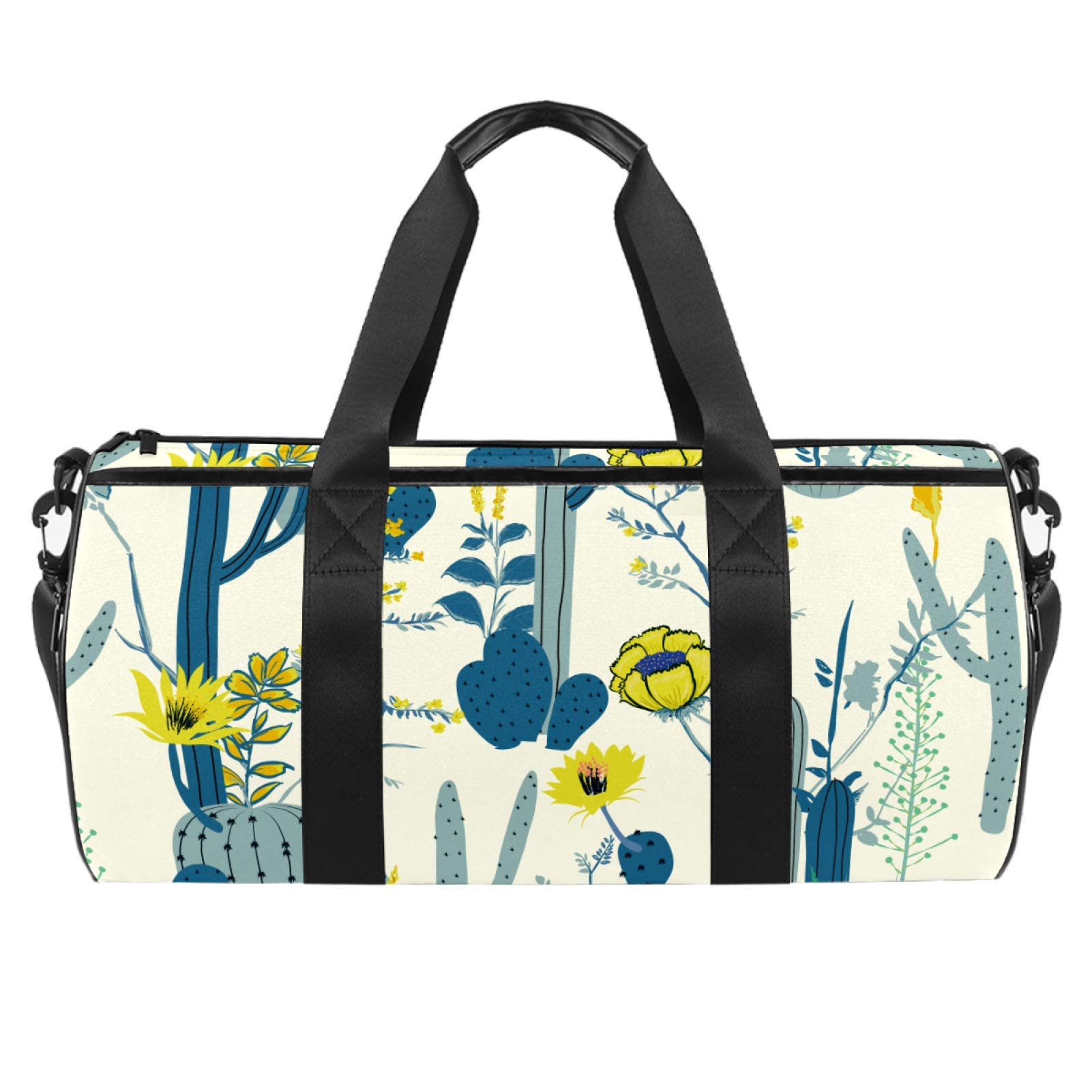 Dragon Sword Cactus Pattern Travel Duffel Bag - Waterproof Gym Tote with Wet Pocket for Men & Women | Perfect for Sports, Gym, Beach & Weekend Getaways