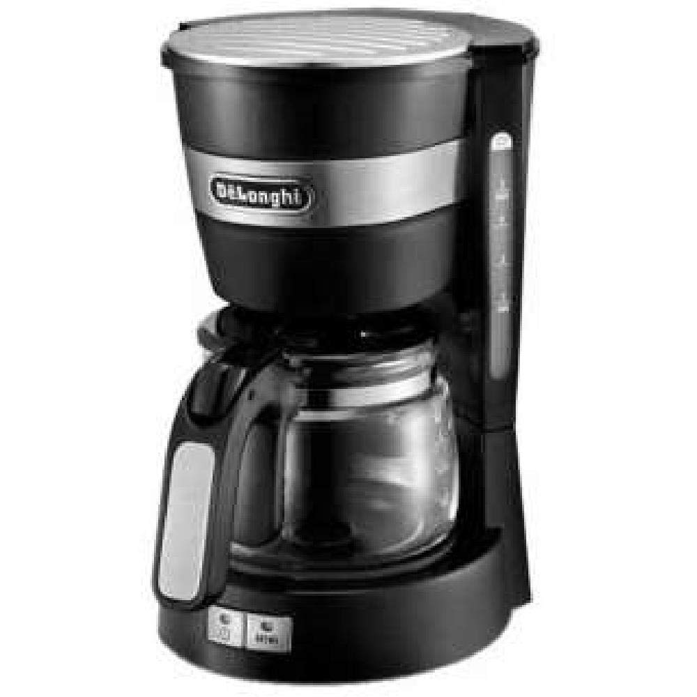 DeLonghi ICM14011J Black Drip Coffee Maker - 12 Cup Programmable Coffee Machine with Auto Shut-Off, Perfect for Home, Office & Kitchen Use