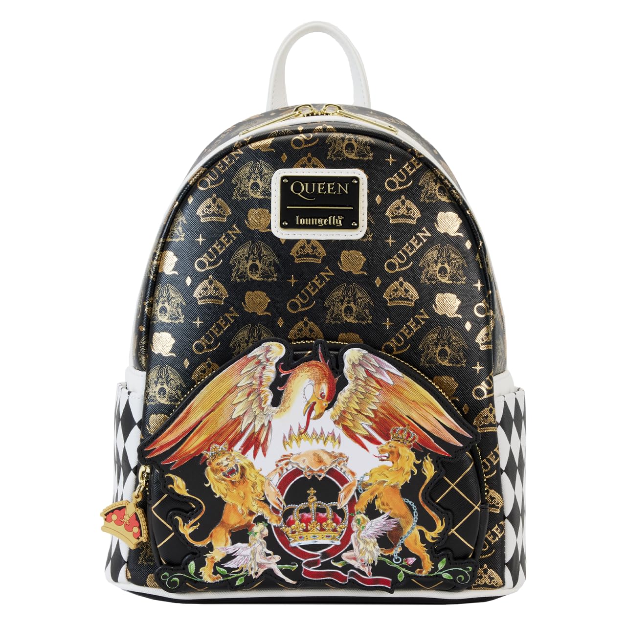Loungefly Queen Crest Logo Mini Backpack - Disney Inspired Small Purse for Women, Fashionable Crossbody Bag for Daily Use, Travel & Theme Park Visits