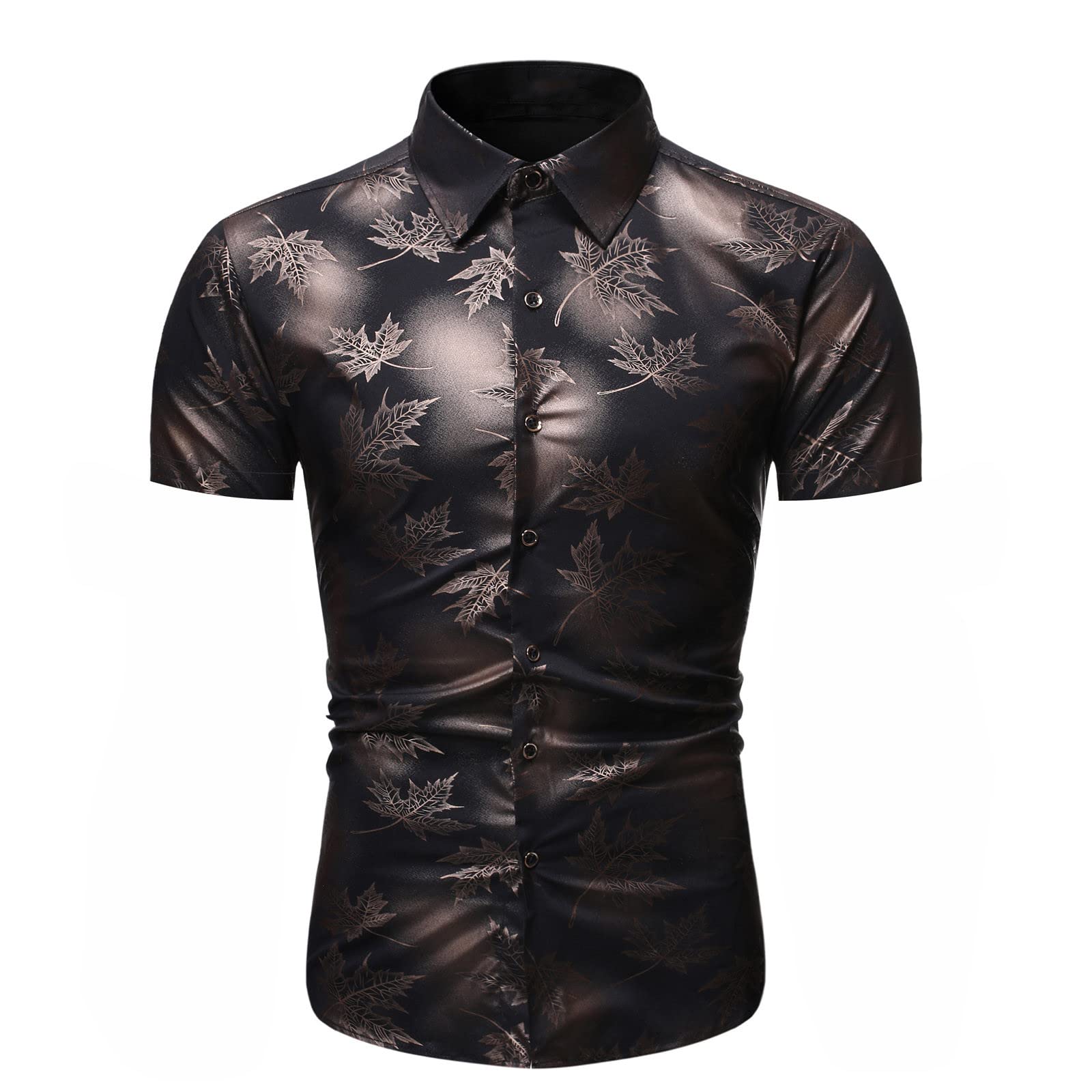 Men's Plaid Henley Shirt with Pocket - Short Sleeve Banded Collar Business Casual Dress Shirt for Office, Date Night & Outdoor Activities
