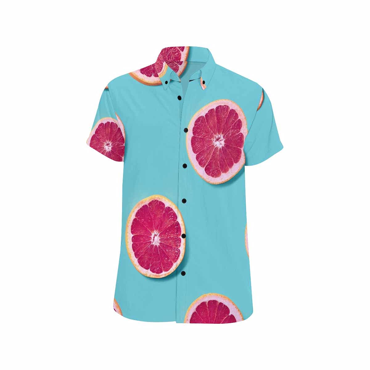 InterestPrint Men's Hawaiian Loose Fit Short Sleeve Shirt - Fried Potatoes Print Summer Casual T-Shirt for Beach, Vacation & Outdoor Activities