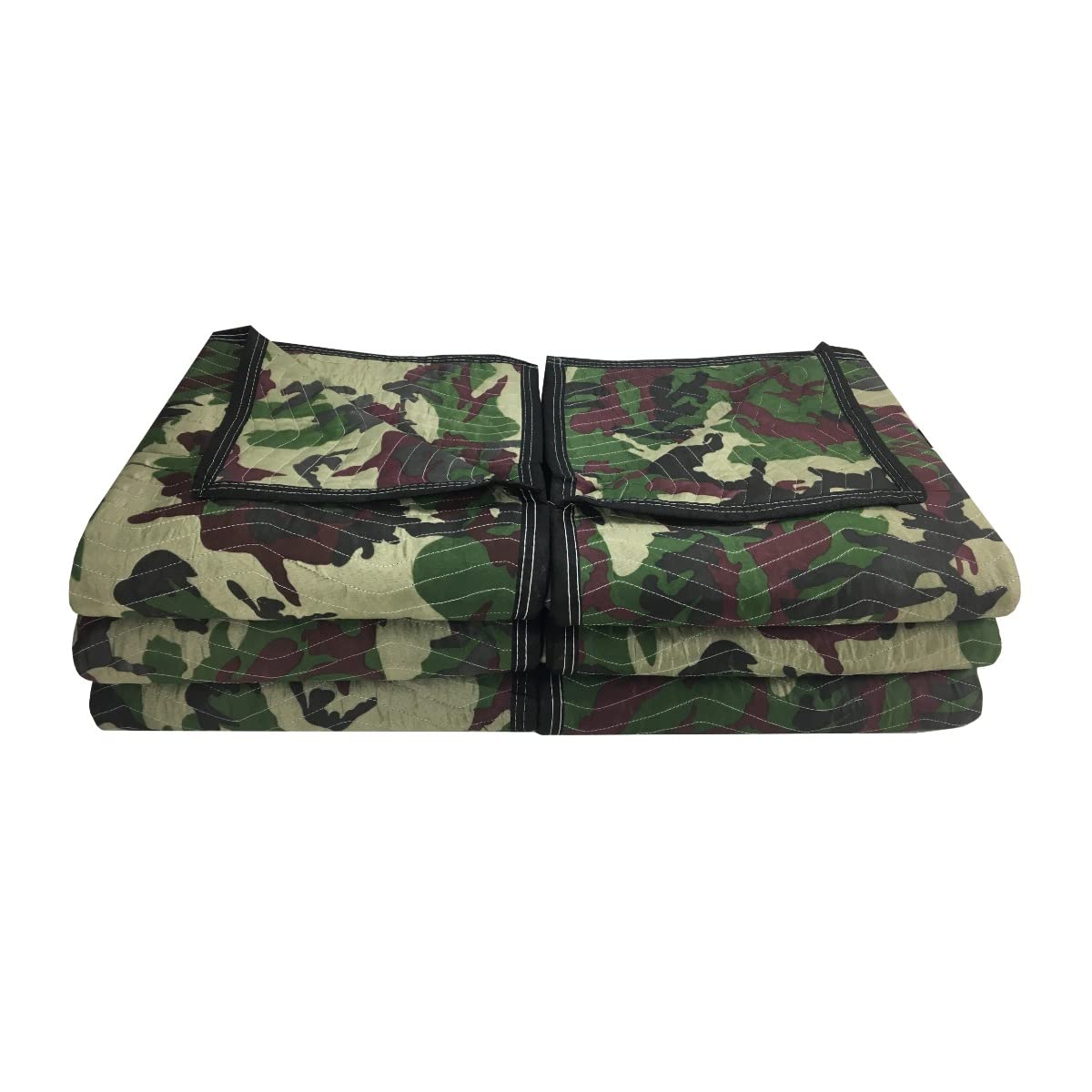 Heavy-Duty Camo Moving Blankets - 6 Pack (65lbs/doz) - Furniture Protectors for Moving, Storage & DIY Projects - Durable Quilted Padding for Home, Office & Truck Use