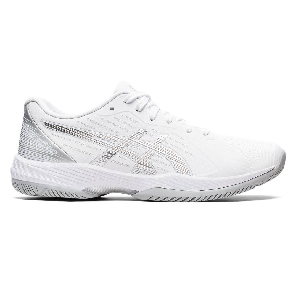 ASICS Solution Swift FF Women's Tennis Shoes - Lightweight Performance Court Shoes for Women (White/Silver) | Perfect for Competitive Matches & Training Sessions