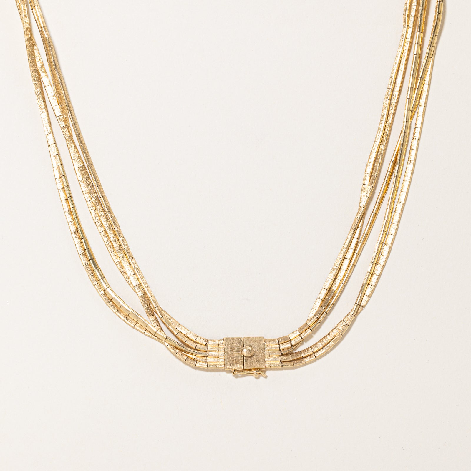 18K Yellow Gold Multi-Layered Omega Necklace for Women | 17 Inches | Elegant Layered Chain Necklace for Everyday Wear, Date Night & Special Occasions