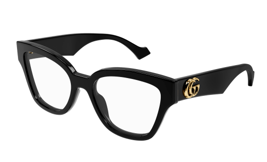 Gucci GG1424O 005 Black Crystal Square Women's Eyeglasses - Stylish Designer Glasses for Women, Fashionable Square Frame with Crystal Accents - Perfect for Work, Date Night & Everyday Wear