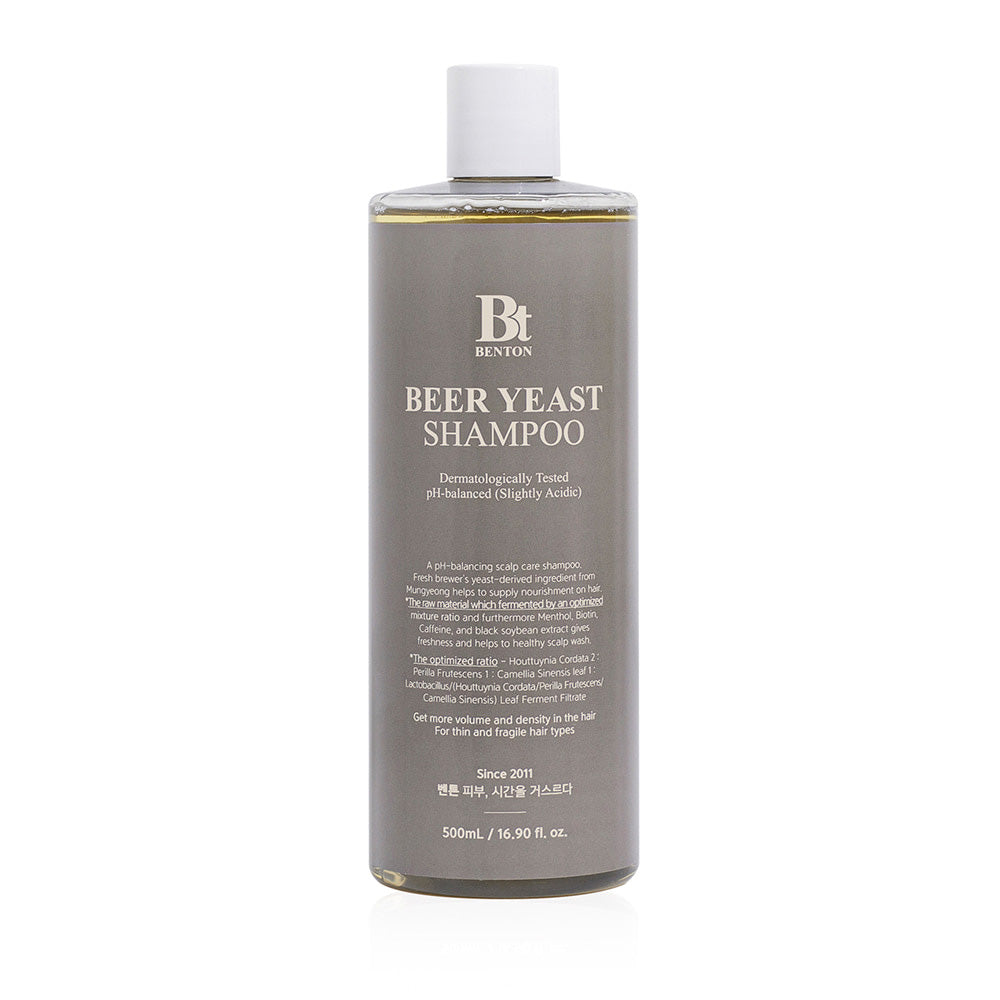 BENTON Beer Yeast Shampoo for Hair Growth & Scalp Care - 500ml Natural Volumizing Shampoo for Thicker, Healthier Hair - Perfect for Daily Use & Damaged Hair Repair