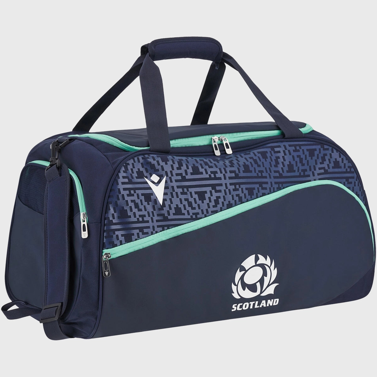 Scotland Rugby Team Macron Gym Bag - Durable Holdall Sports Duffel Bag for Rugby, Gym & Travel - Navy/Green