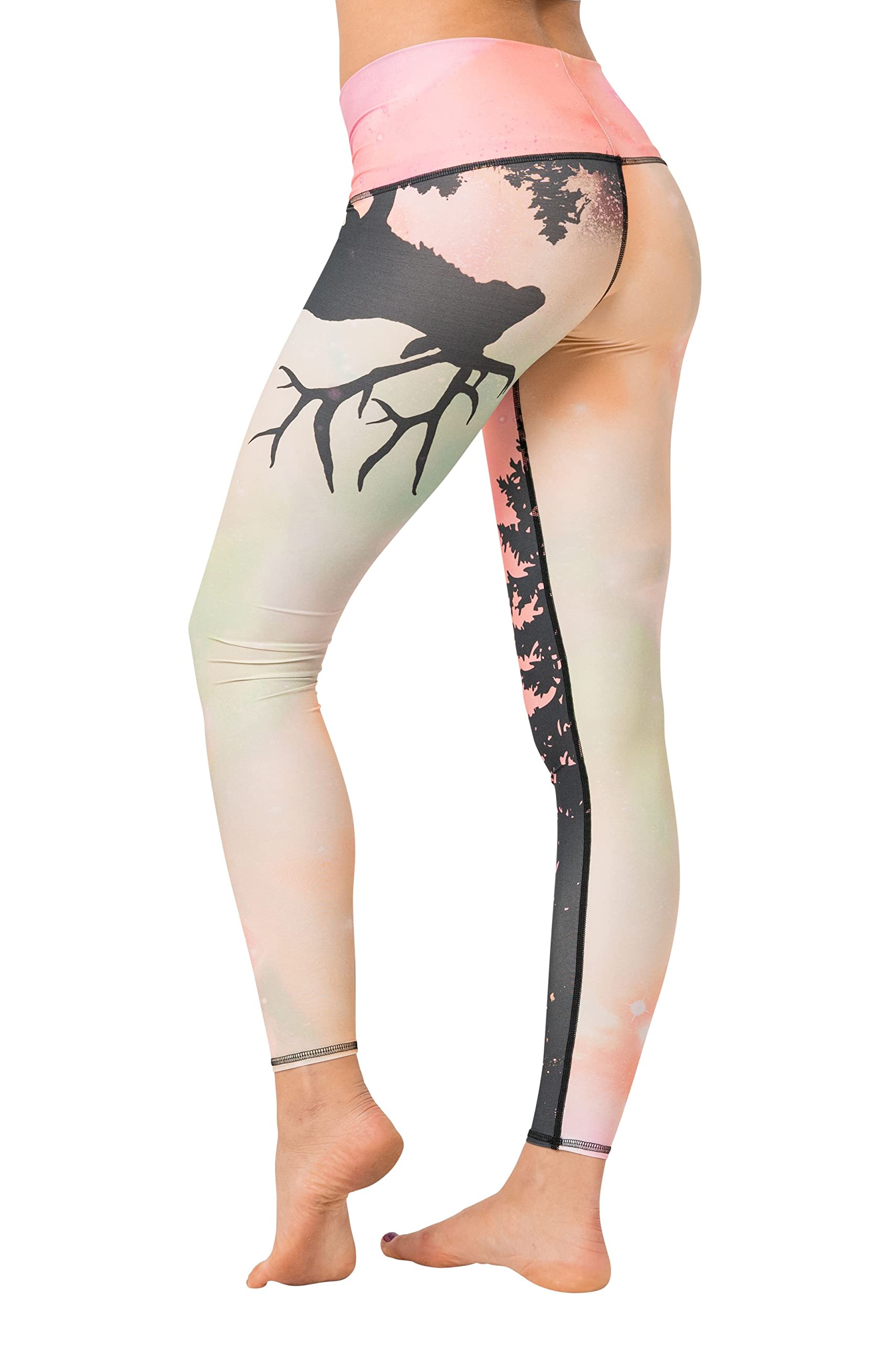 Teeki Northern Lights Hot Pant Women's Yoga Leggings - High Waisted Workout Pants for Yoga, Pilates & Gym - Eco-Friendly Activewear