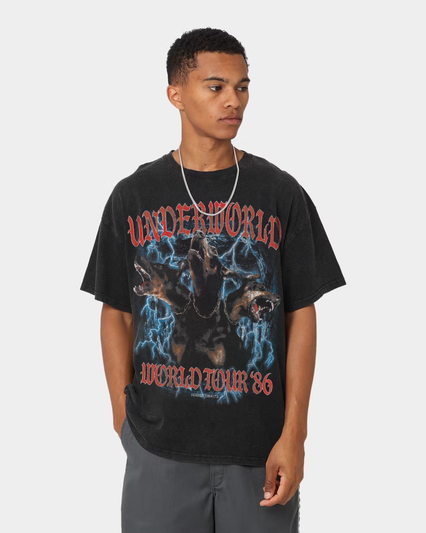 Premium Vintage Hades Tour Thrifted T-Shirt - Black Wash - Retro Graphic Tee for Concerts & Casual Wear
