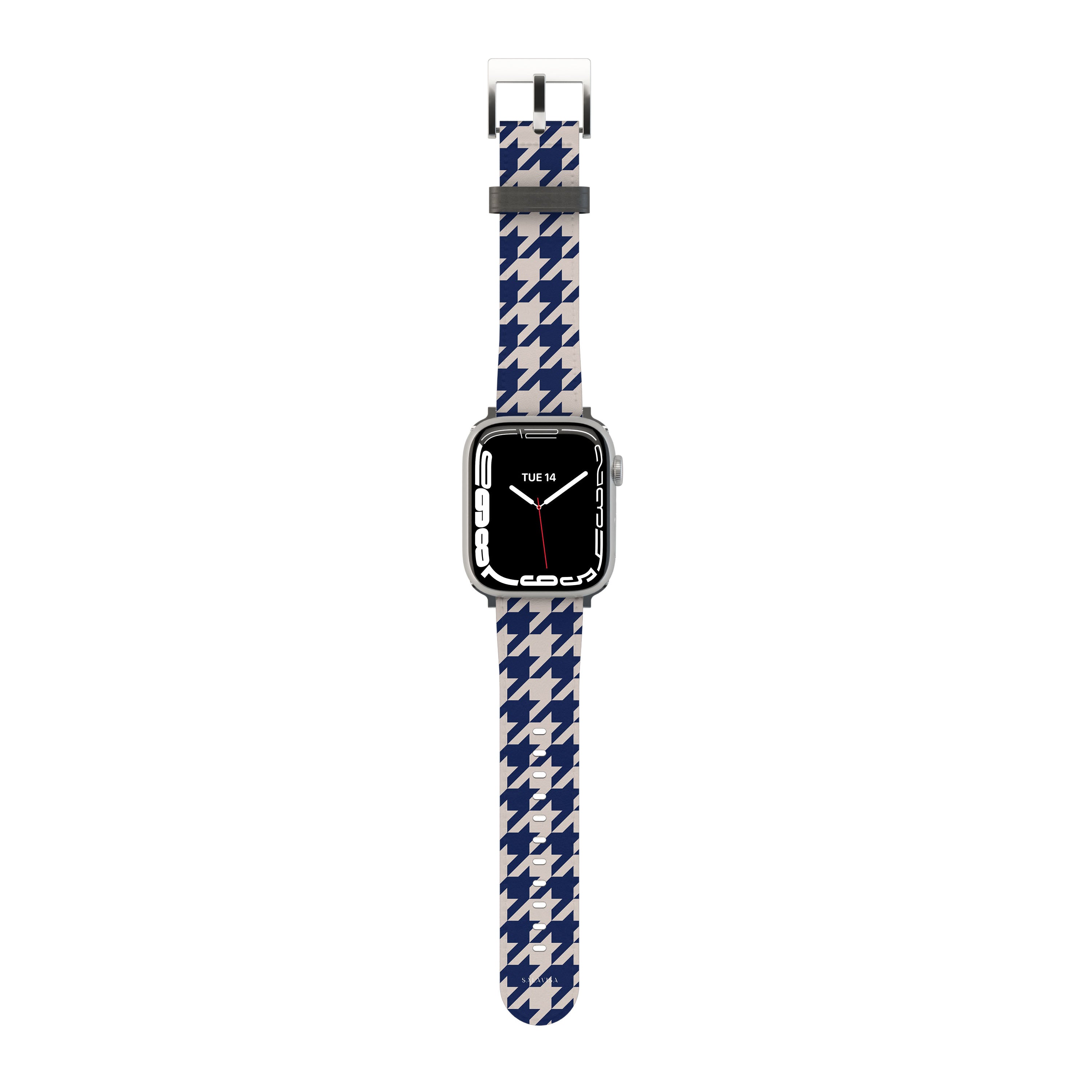 Premium Blue Houndstooth Pattern Apple Watch Band - Stylish & Durable Replacement Strap for Apple Watch Series 9/8/7/SE/6/5/4/3 - Perfect for Workouts, Office & Casual Wear