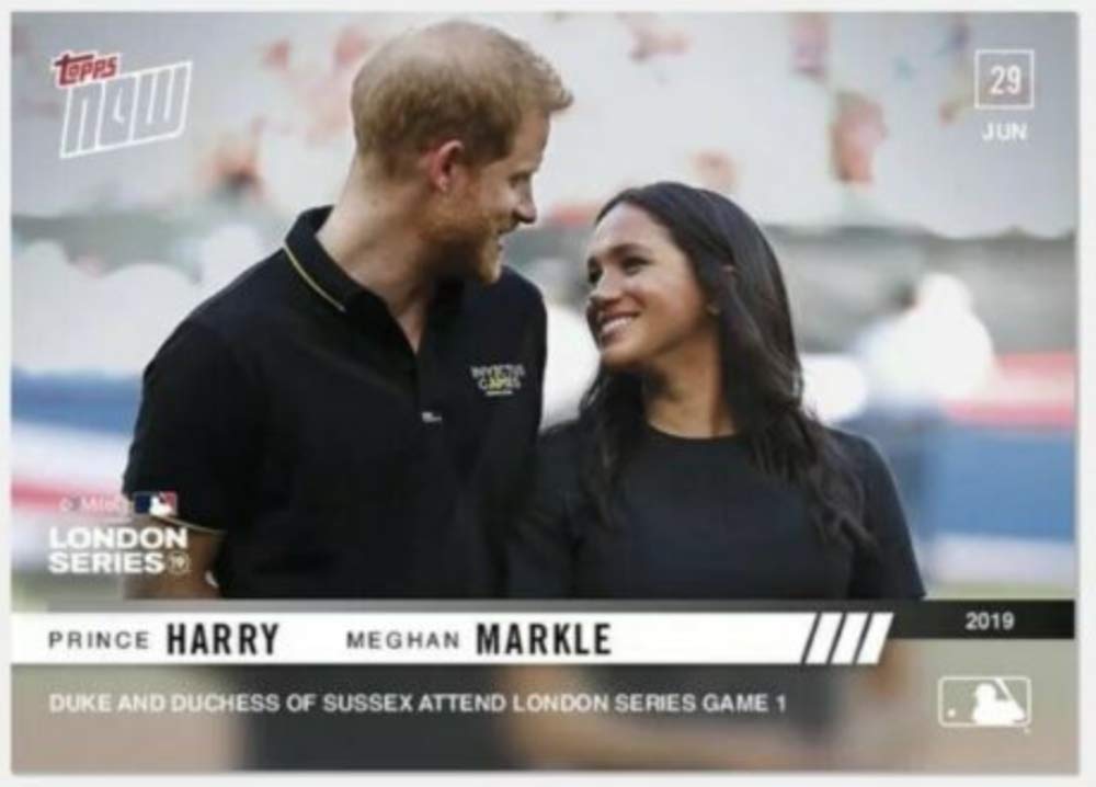 2019 MLB Topps Now Baseball Card #448 - Prince Harry & Meghan Markle at London Series Game 1 - Limited Edition Collectible - Perfect for Baseball Memorabilia Collections and Royals Fans