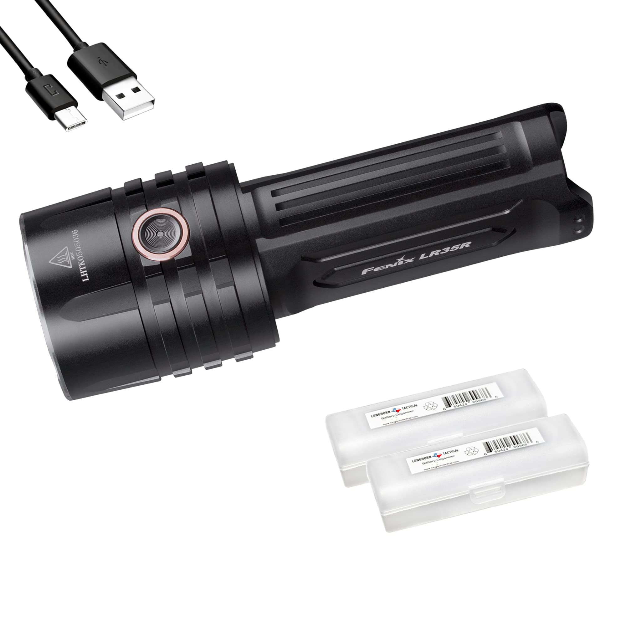 Fenix LR35R 10000 Lumen Super Bright Rechargeable Flashlight - Long Throw High Power LED Torch with Batteries & Lumentac Organizer for Camping, Hiking, Emergency and Outdoor Adventures