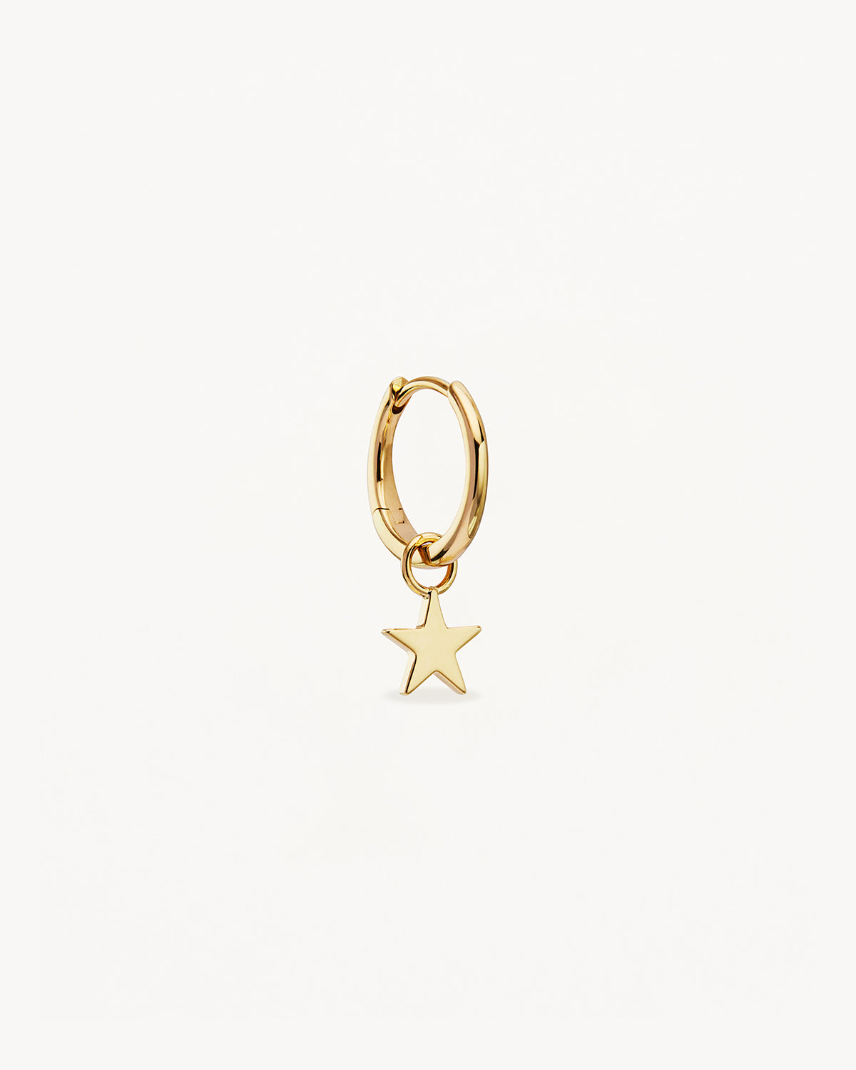 9K Solid Gold Wishing on a Star Hoop Earrings for Women - Elegant Celestial Jewelry for Everyday Wear & Special Occasions