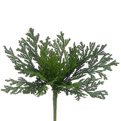 12 Pack Artificial Cedar Plants - Realistic Green Plastic Faux Greenery for Home Decor, Office, Wedding & Party Arrangements