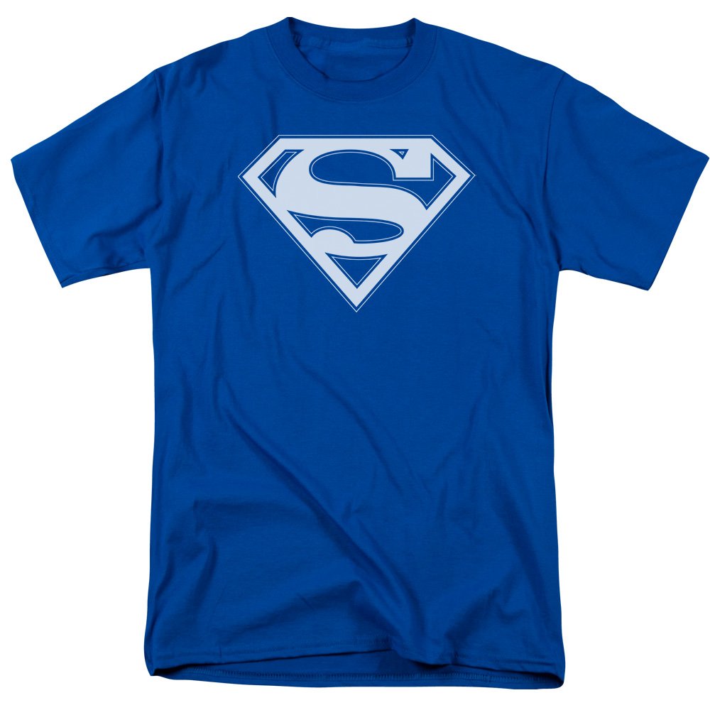 Superman Blue & White Shield Graphic T-Shirt for Men - Superhero Comic Fan Apparel - Casual Wear & Cosplay Costume