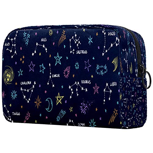 Zodiac Constellation Cosmetic Bag - Travel Makeup Pouch & Toiletry Organizer for Women | Perfect for Daily Use, Gifts, and Vacation Essentials