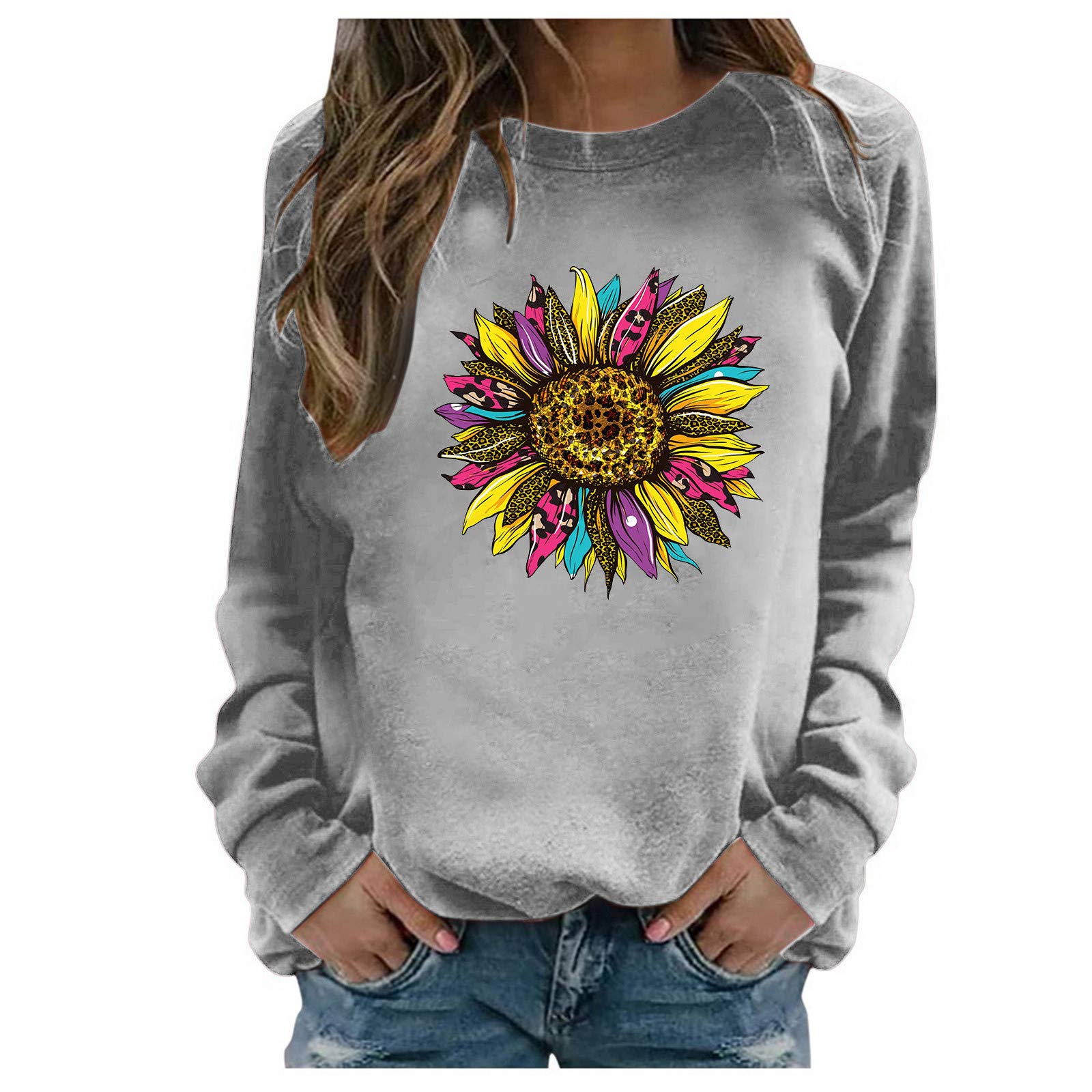 Women's Casual Long Sleeve Tunic Top - Loose Fit Round Neck Blouse for Everyday Wear | Perfect for Work, Weekend Outings & Layering
