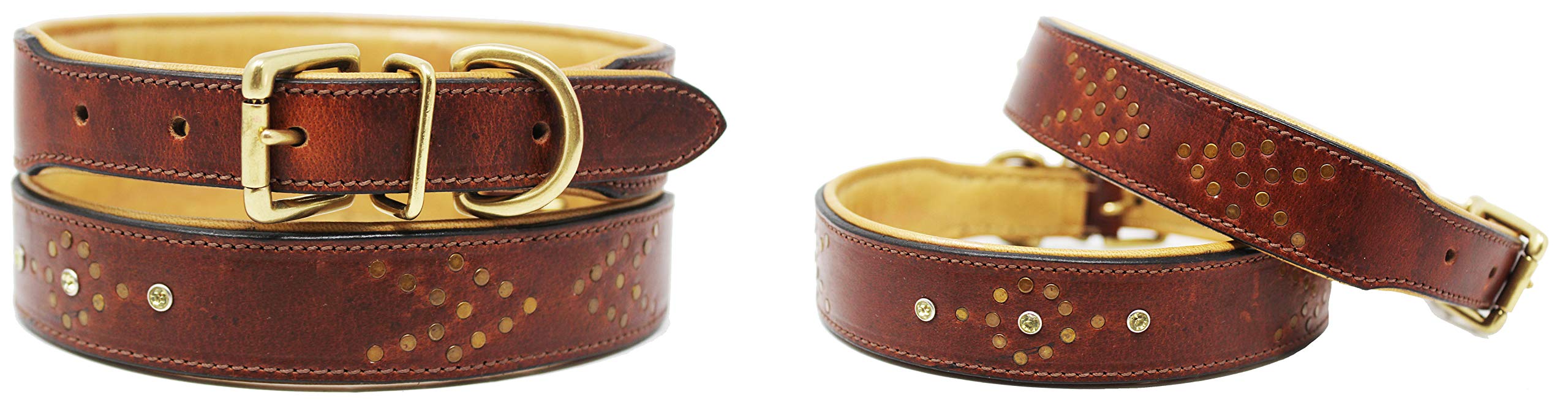 Soft Genuine Leather Padded Dog Collar for Small & Medium Breeds - Adjustable & Comfortable Pet Collar with Padded Lining - Perfect for Daily Walks, Training & Outdoor Adventures