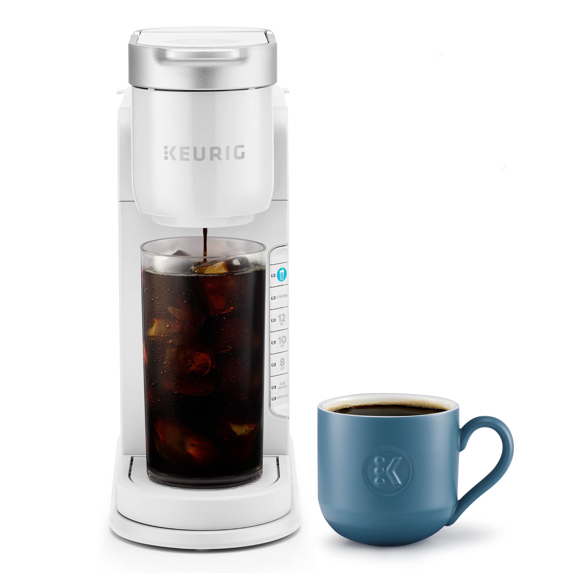 Keurig K-Iced Single Serve Coffee Maker - Brews Hot & Iced Coffee with Any K-Cup Pods - Compact White Iced Coffee Machine for Home, Office & Dorm - Perfect for Summer Drinks, Iced Lattes & Cold Brew