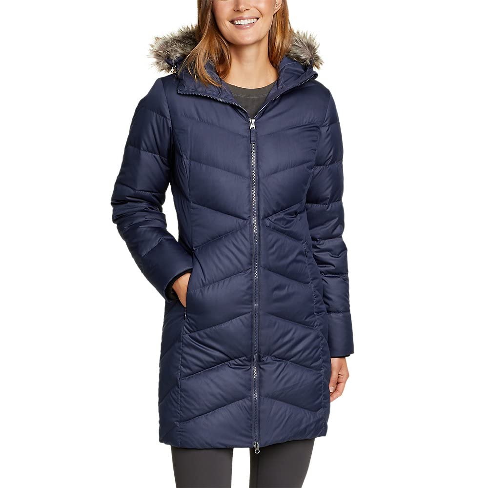 Eddie Bauer Women's Classic Down Parka - Lightweight Warm Winter Coat, Water-Resistant Hooded Jacket for Cold Weather - Perfect for Skiing, Snowboarding & Outdoor Adventures