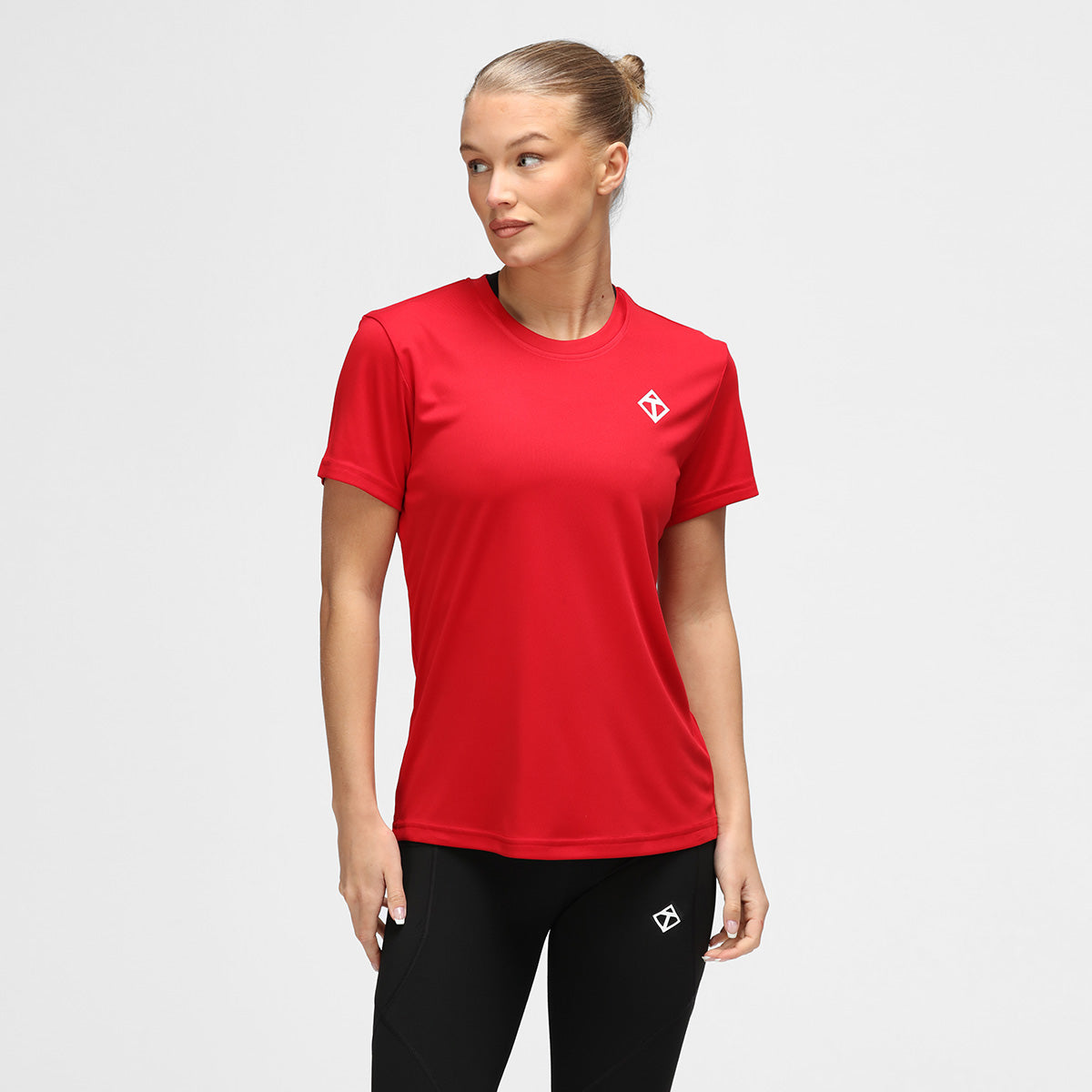 Premium Red Diamond Women's Technical T-Shirt - Moisture Wicking, Breathable & Quick Dry for Workouts, Yoga & Outdoor Activities