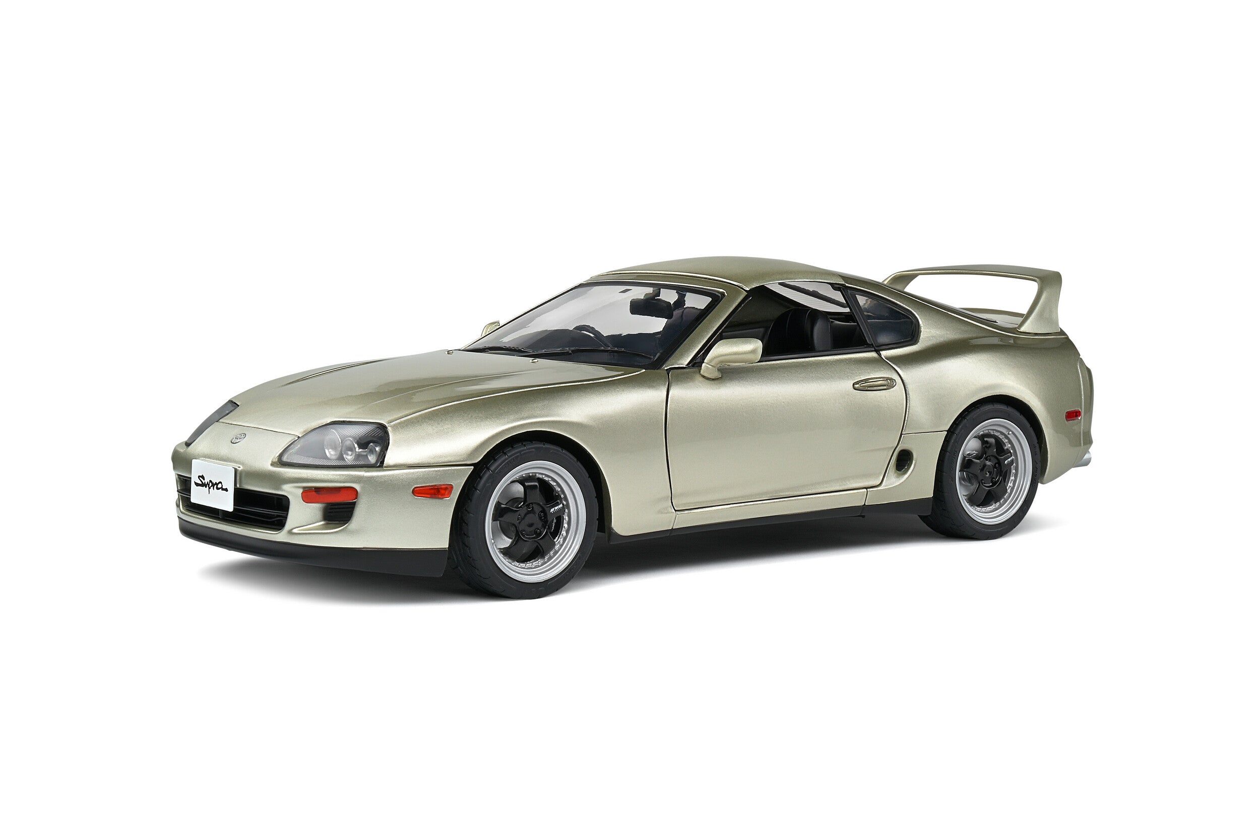 1:18 Scale Toyota Supra MK4 (JZA80) 1998 Targa Diecast Model Car - Custom Quicksilver Finish - Collectible Toy for Display, Gifts & Car Enthusiasts