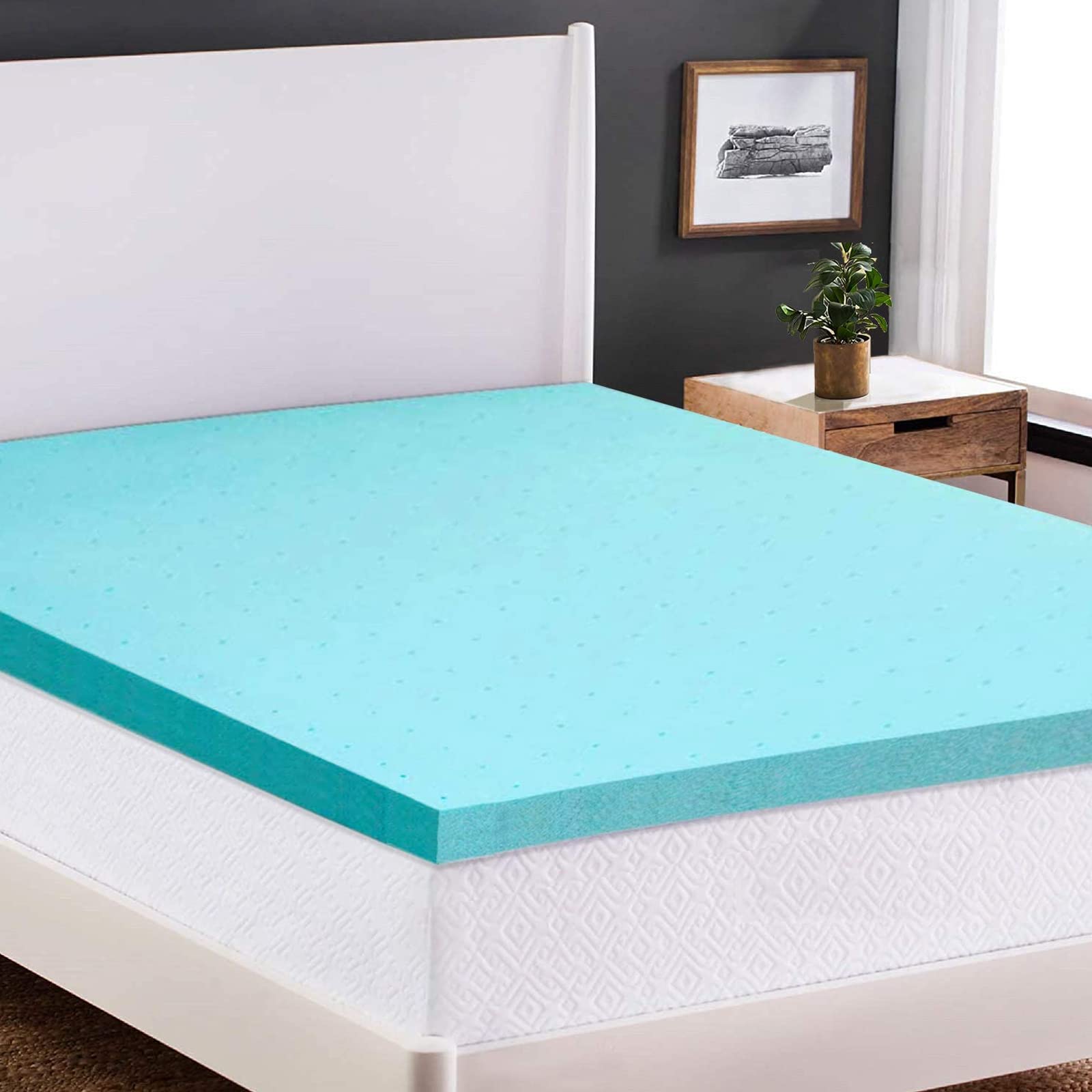 2 Inch Twin XL Memory Foam Mattress Topper with Cooling Gel - Pressure Relieving Extra Long Mattress Pad for College Dorm, Guest Bed & Home Use - Soft Single XL Foam Bed Topper for Better Sleep
