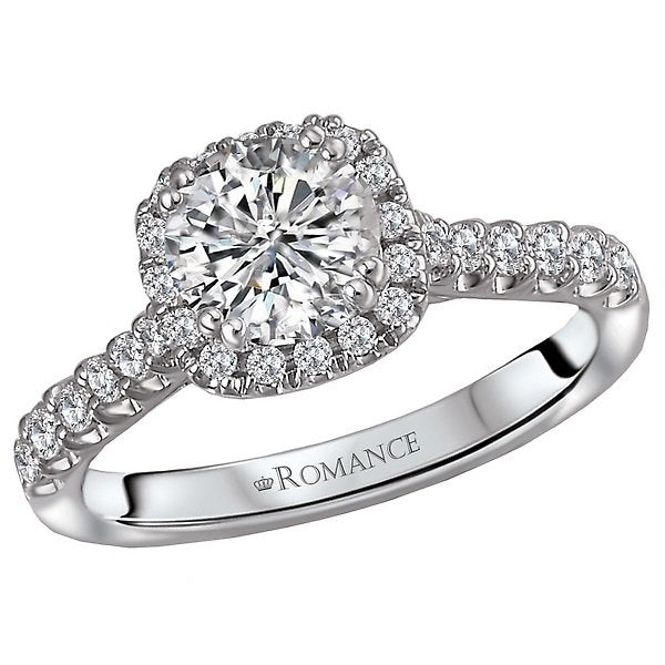 14KT 1/3 CTW Diamond Cushion Halo Engagement Ring Setting for 1 CT Cushion/Round Center Stone - Perfect for Proposals, Weddings & Anniversary Gifts
