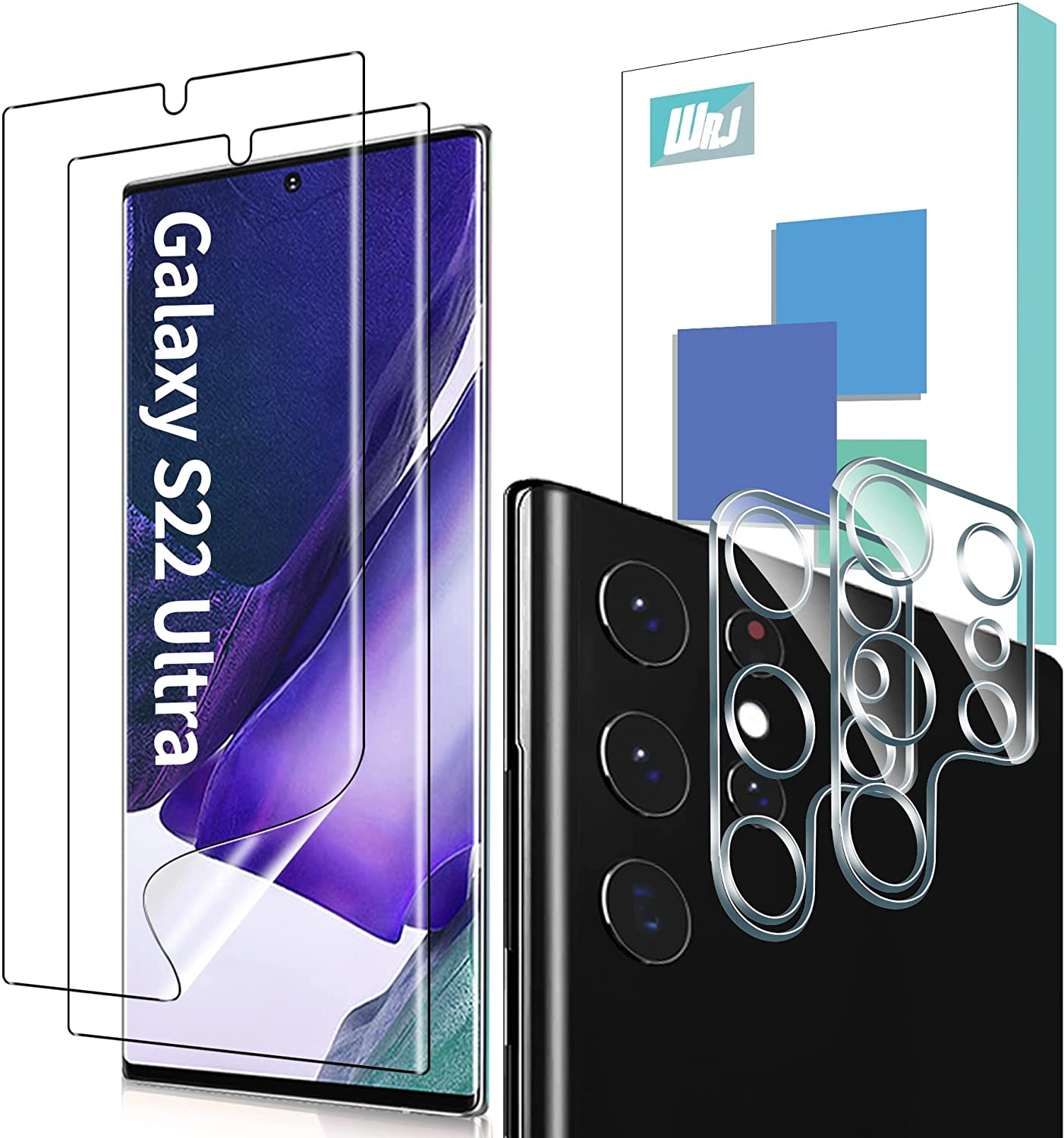 Samsung Galaxy S22 Ultra Screen Protector with 3-Pack Camera Lens Protectors - HD Clear TPU Film for Scratch & Impact Protection - Perfect for Daily Use, Travel & Outdoor Activities