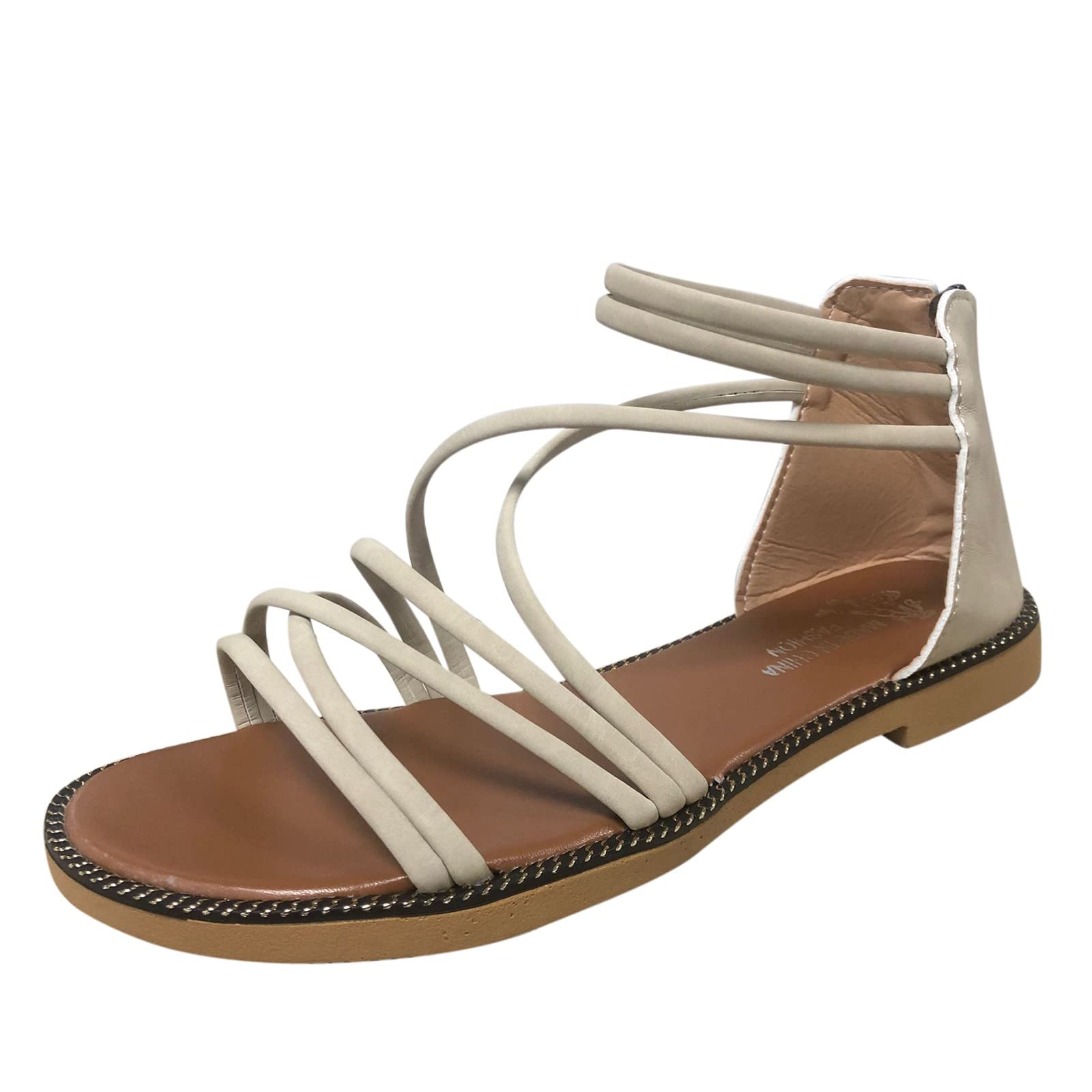 Women's Flat Roman Sandals - Comfortable Beach Wedge Sandals for Spring & Summer | Fashion Platform Sandals for Women | Perfect for Vacation, Walking & Outdoor Activities