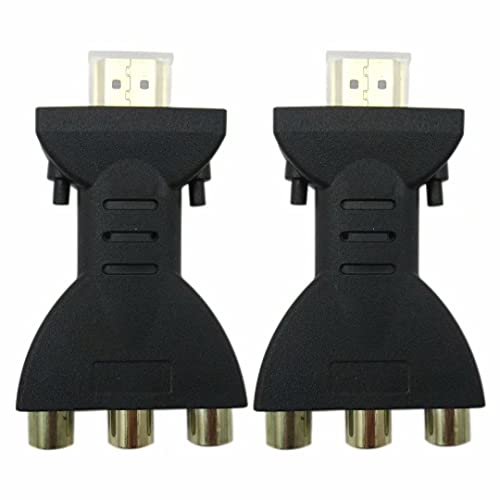 Gxcdizx 2-Pack HDMI to RCA Converter - 1080P HDMI to 3 RCA AV Adapter for TV, DVD, PC, Projector | Convert HDMI Signal to Composite Video & Audio for Home Theater & Gaming Setup