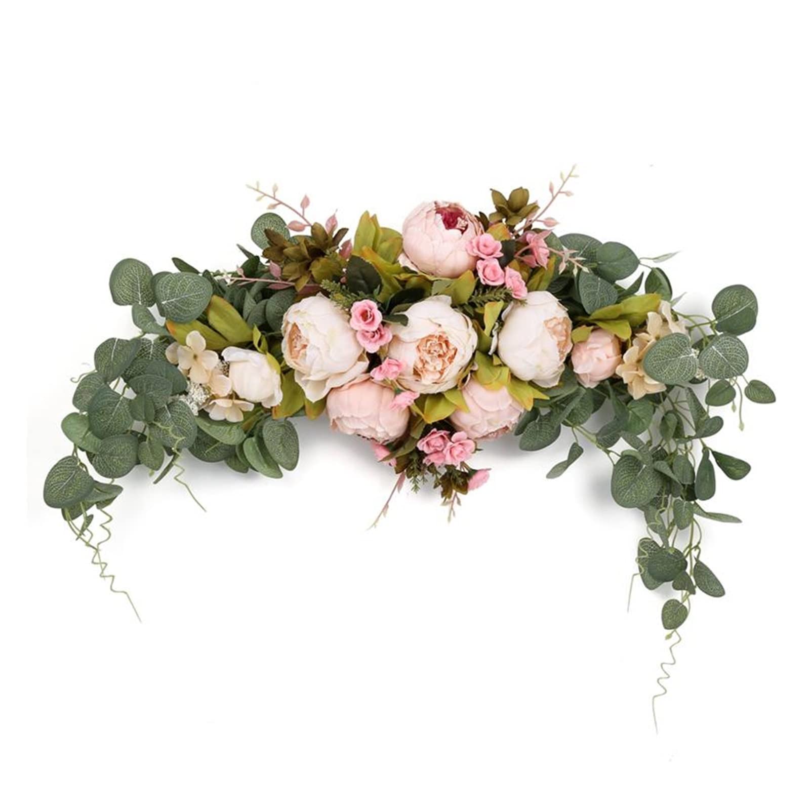Artificial Flower Wreath - SENTIM Heart-Shaped DIY Wedding Decor, Home & Living Room Wall Hanging, Christmas Garland for Door Threshold & Party Decorations (Champagne Pink) | Perfect for Valentine's Day, Anniversary Gifts & Festive Holiday Home Decor