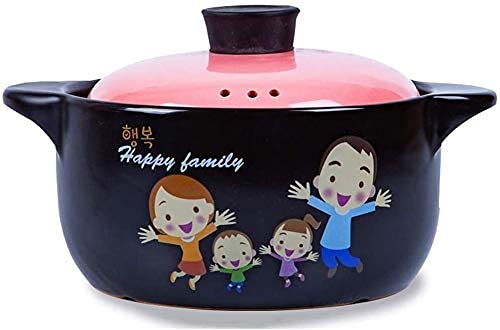 Premium 3L Pink Clay Pot with Lid - Heat-Resistant Ceramic Casserole for Slow Cooking, Stewing & Soup Making | Family-Sized Round Slow Cooker for Oven & Stovetop Use | Perfect for Soups, Stews & Traditional Dishes