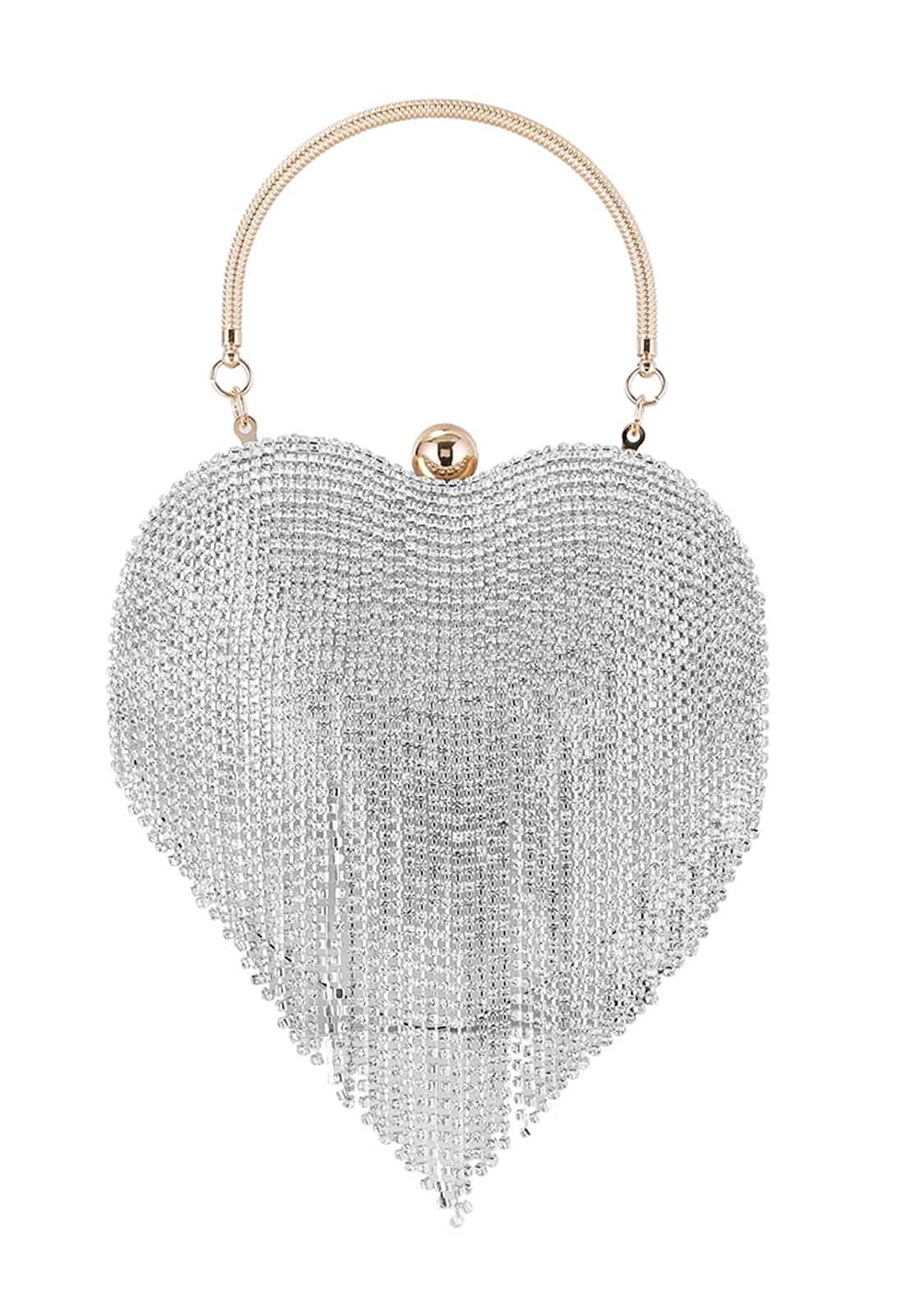 JOEupin Women's Crystal Evening Handbag with Rhinestone Tassel Handle - Elegant Wedding Clutch, Prom Party Shoulder Purse for Special Occasions & Formal Events