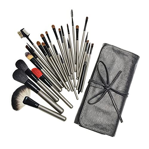 26-Piece Professional Makeup Brush Set with Animal Hair - Soft & Durable for Flawless Foundation, Blending, Contouring - Perfect for Everyday Makeup & Professional Artists