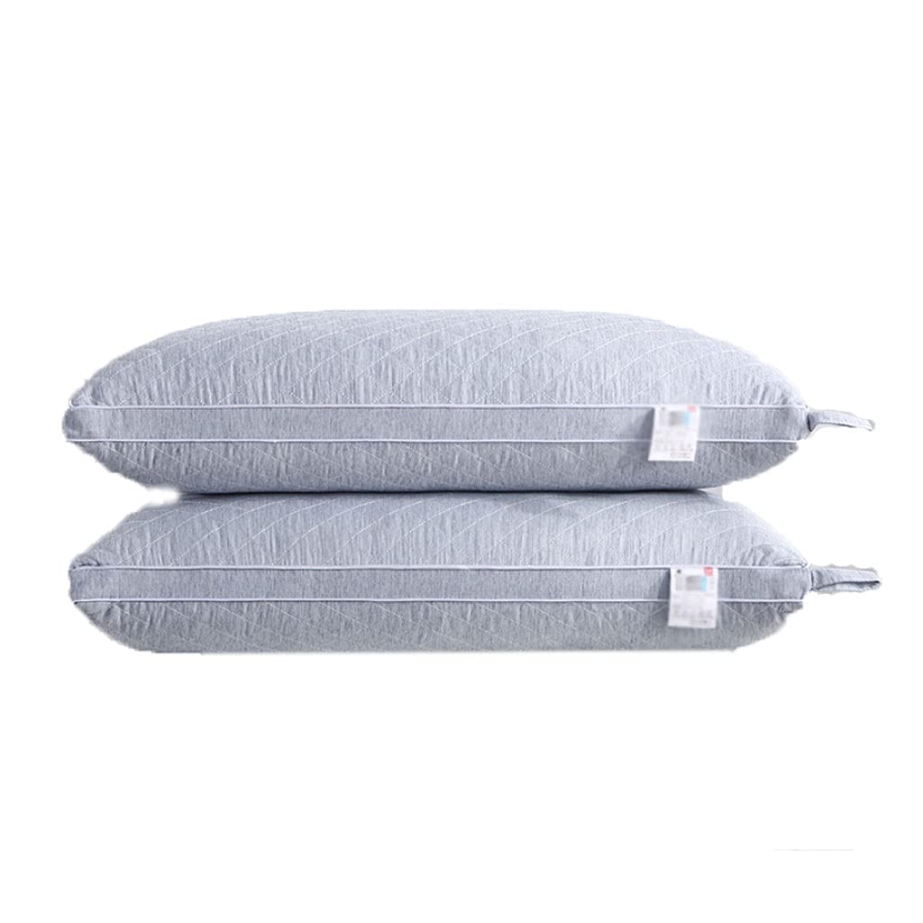 LYUN Hotel Pillow for Sleeping - Memory Foam Pillow for Neck Support & Vertebral Protection - Reduces Shoulder & Neck Pain - 2 Pack Gray - Perfect for Side Sleepers, Back Pain Relief & Luxury Hotel Comfort at Home
